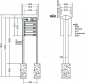 Preview: RENZ Briefkastenanlage freistehend, PRISMA, Edelstahl V4A, Kastenformat 370x110x270mm, mit Klingel - & Lichttaster und Vorbereitung Gegensprechanlage, 4-teilig, zum Einbetonieren